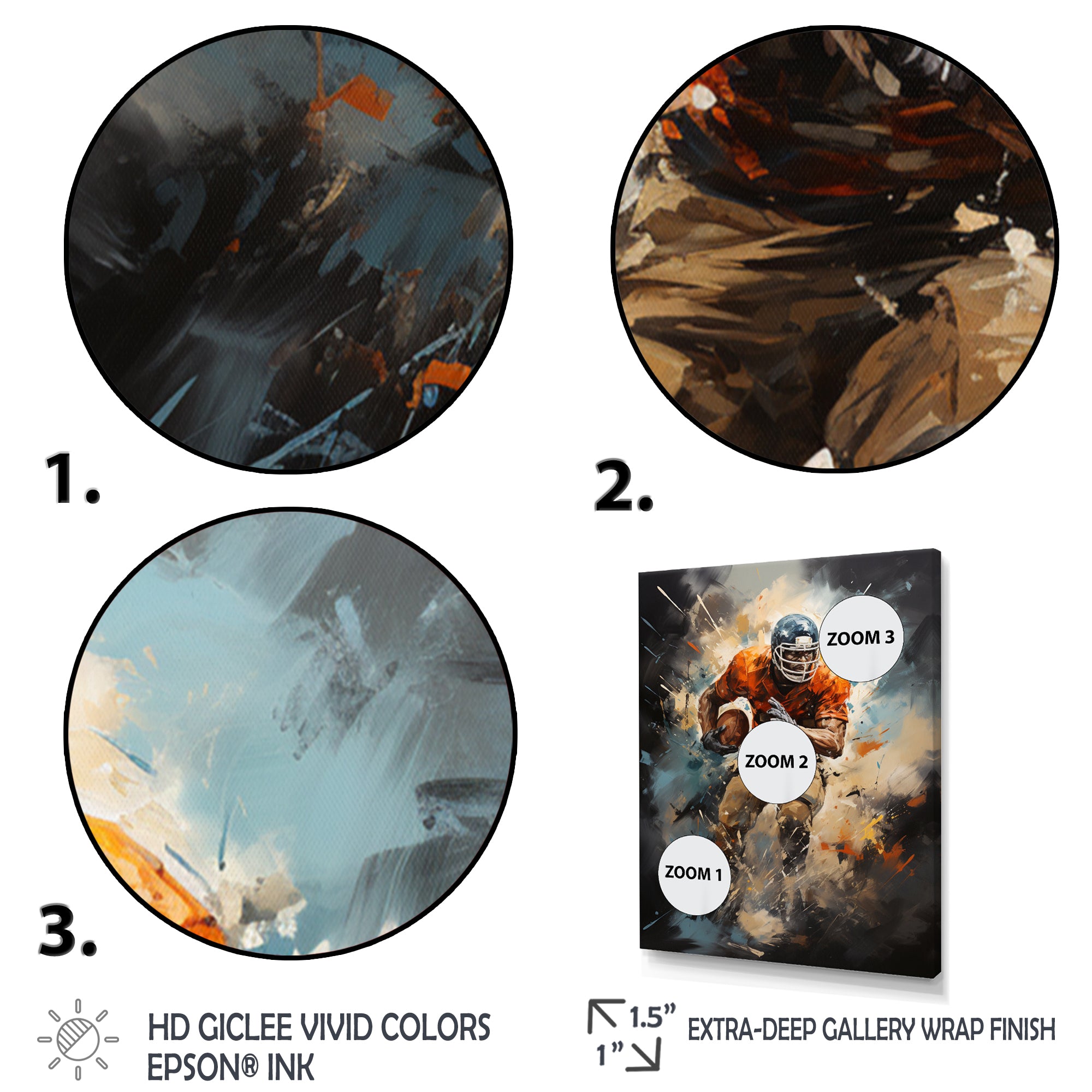 Football Turbulent Touchdowns - Football Canvas Wall Art