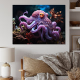 Purple Octopus Mystical Encounter - Purple Octopus Wall Art