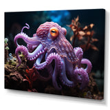 Purple Octopus Mystical Encounter - Purple Octopus Wall Art