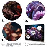 Purple Octopus Mystical Encounter - Purple Octopus Wall Art