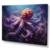 Purple Octopus Mystical Encounter An - Purple Octopus Wall Art