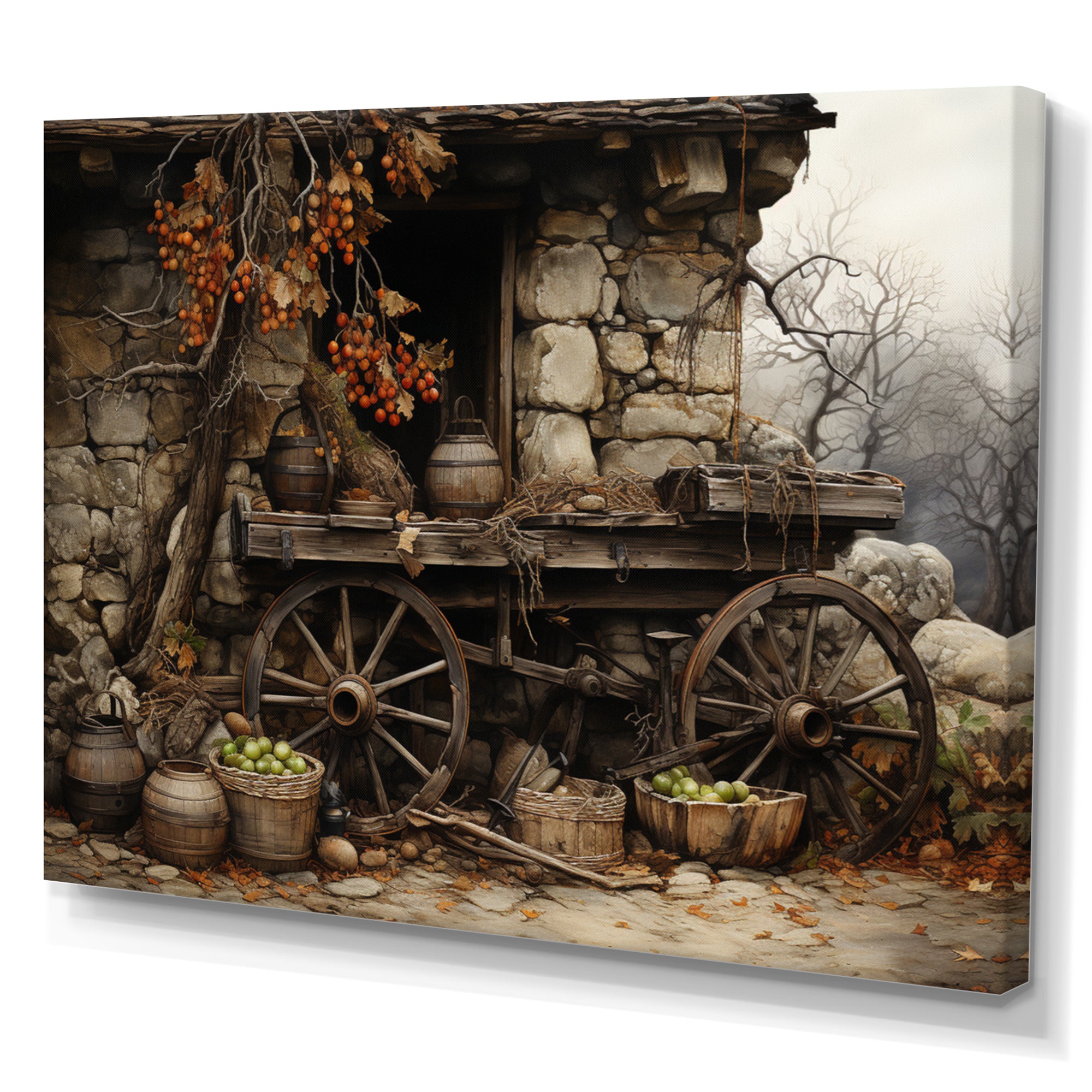 Old Cart  Chronicles - Old American Cart Canvas Wall Art