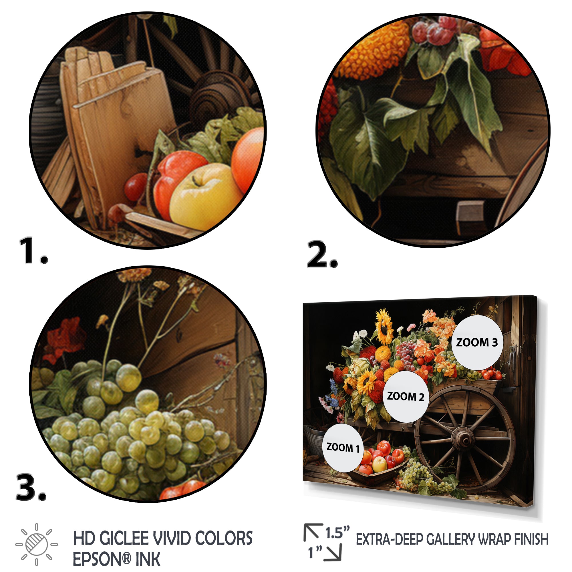 Old Cart  Harvest - Old American Cart Canvas Wall Art