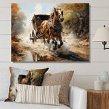 Old Cart  In Motion I - Old American Cart Canvas Wall Art