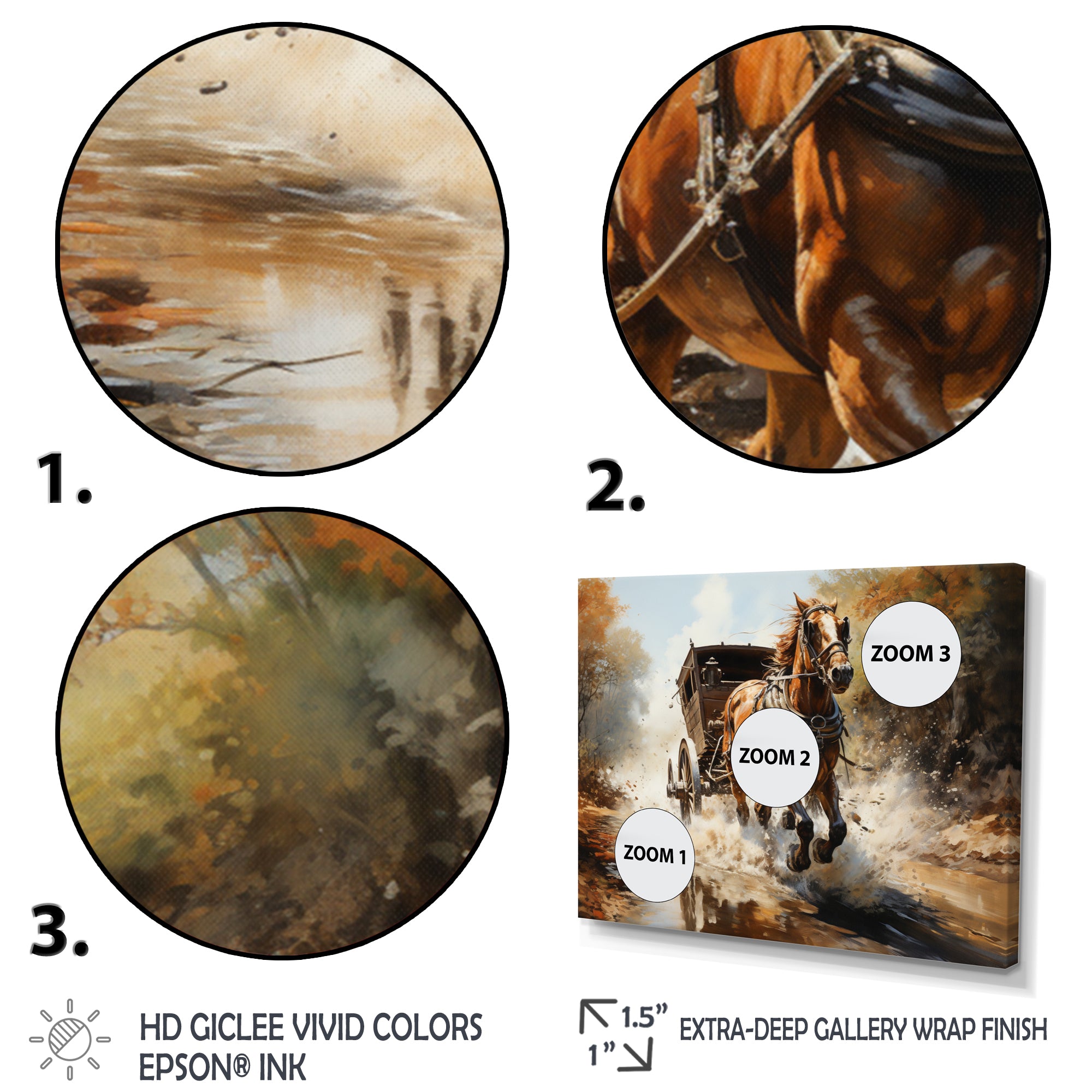 Old Cart  In Motion I - Old American Cart Canvas Wall Art