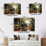 Brown Old Cart  Path - Old American Cart Canvas Wall Art