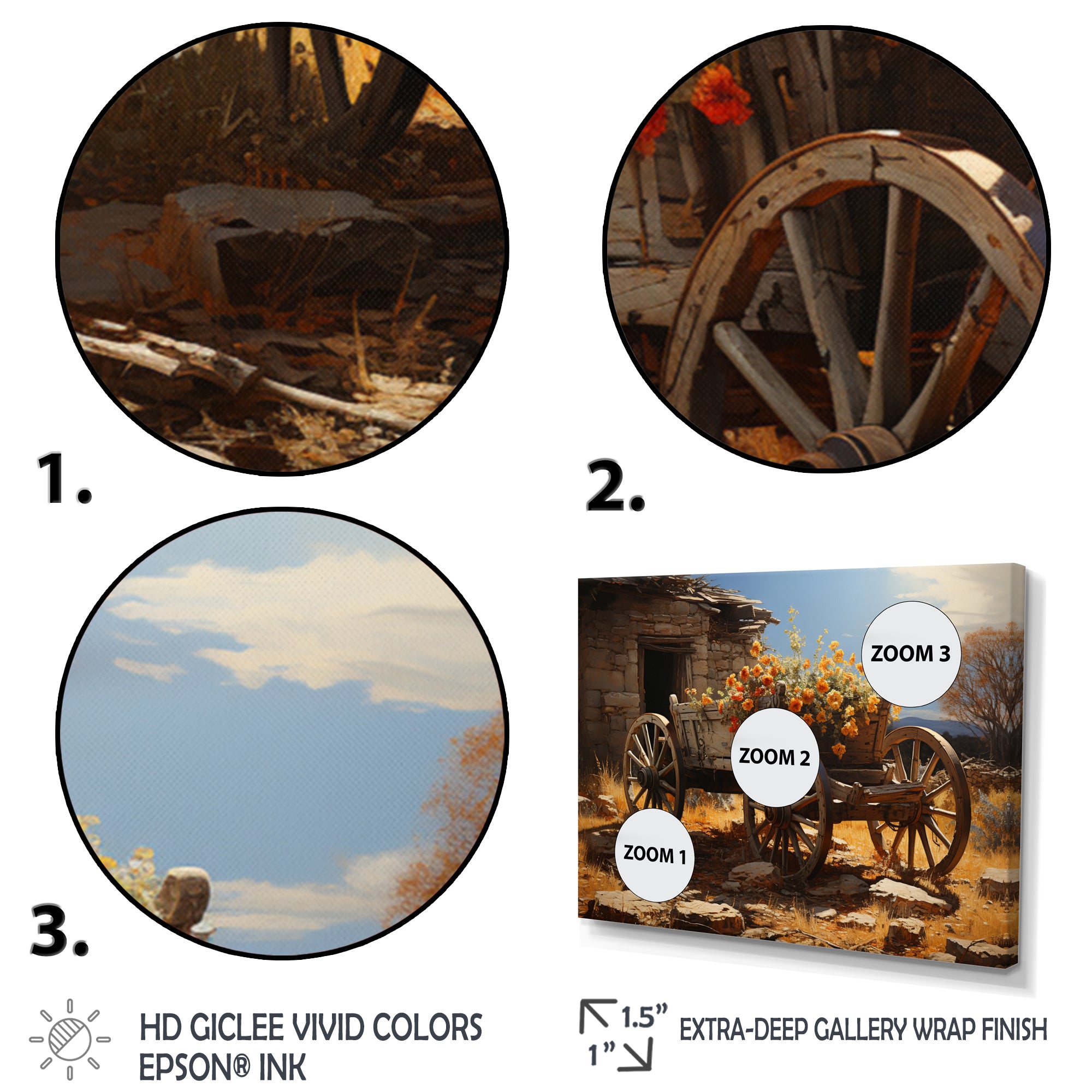 Brown Old Cart  Legacy I - Old American Cart Canvas Wall Art