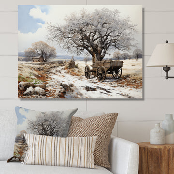 White Old Cart  Legacy - Old American Cart Canvas Wall Art