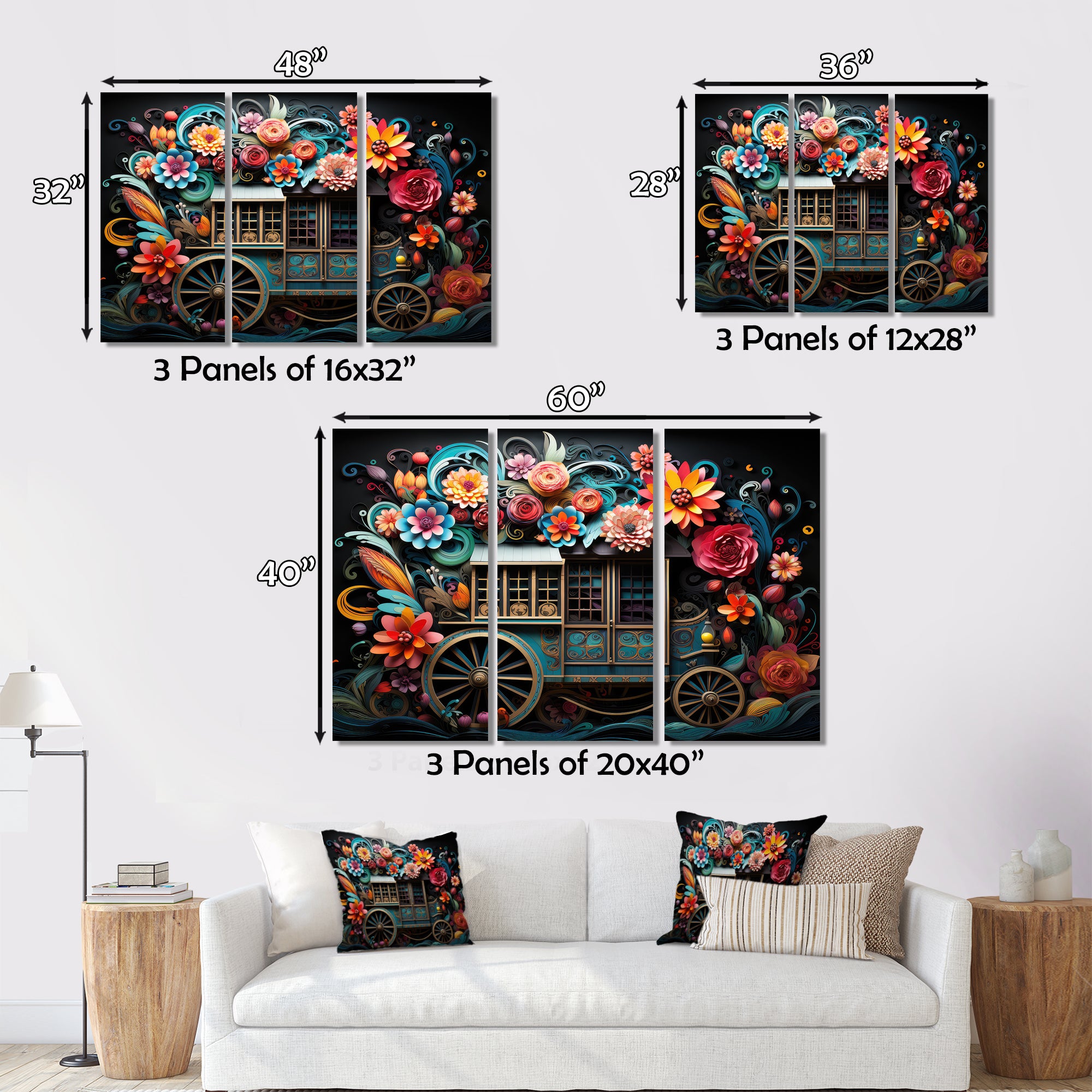 Teal Old Cart  Of Dream - Old American Cart Canvas Wall Art