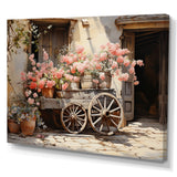 Pink Old Cart Wheels - Old American Cart Canvas Wall Art
