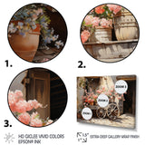 Pink Old Cart Wheels - Old American Cart Canvas Wall Art