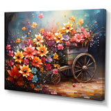 Colorful Old Cart  Of - Old American Cart Canvas Wall Art