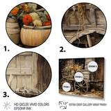 Grey Old Cart Of Flowers I - Old American Cart Canvas Wall Art