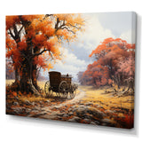 Orange Old Cart Seasons I - Old American Cart Canvas Wall Art