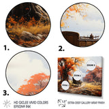 Orange Old Cart Seasons I - Old American Cart Canvas Wall Art