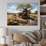 Green Old Cart  Whispers - Old American Cart Canvas Wall Art