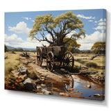 Green Old Cart  Whispers - Old American Cart Canvas Wall Art