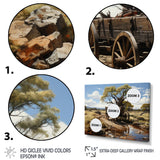 Green Old Cart  Whispers - Old American Cart Canvas Wall Art