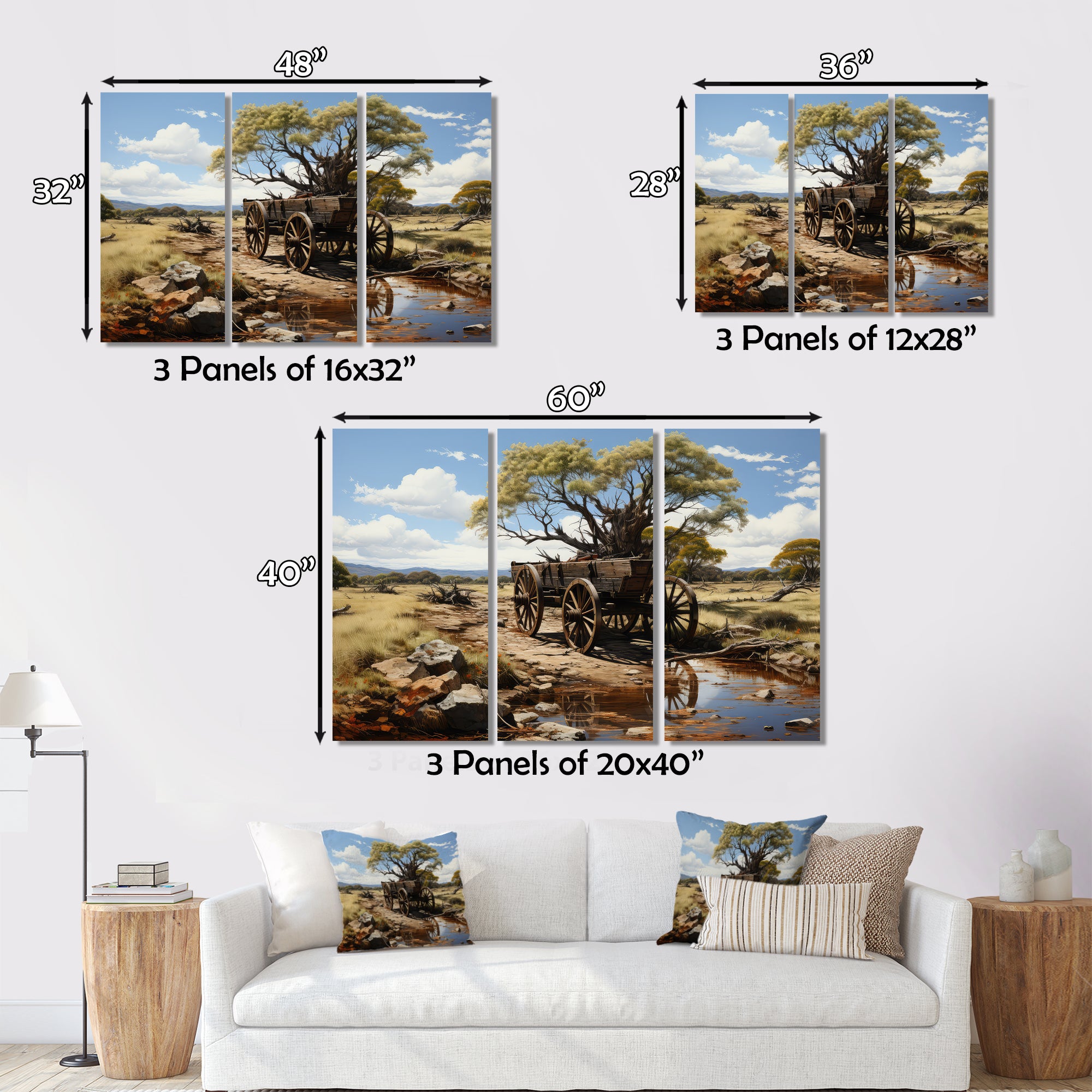 Green Old Cart  Whispers - Old American Cart Canvas Wall Art