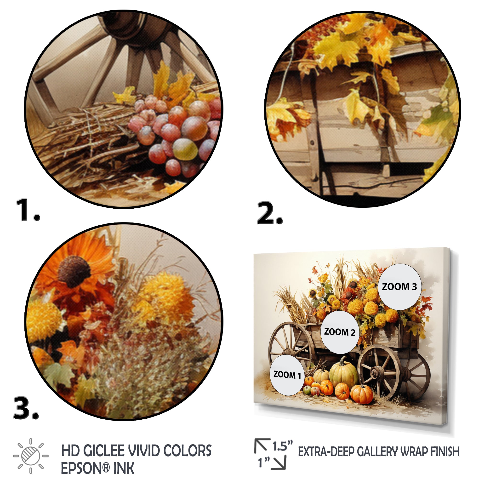 Yellow Old Cart Country Treasures - Old American Cart Canvas Wall Art