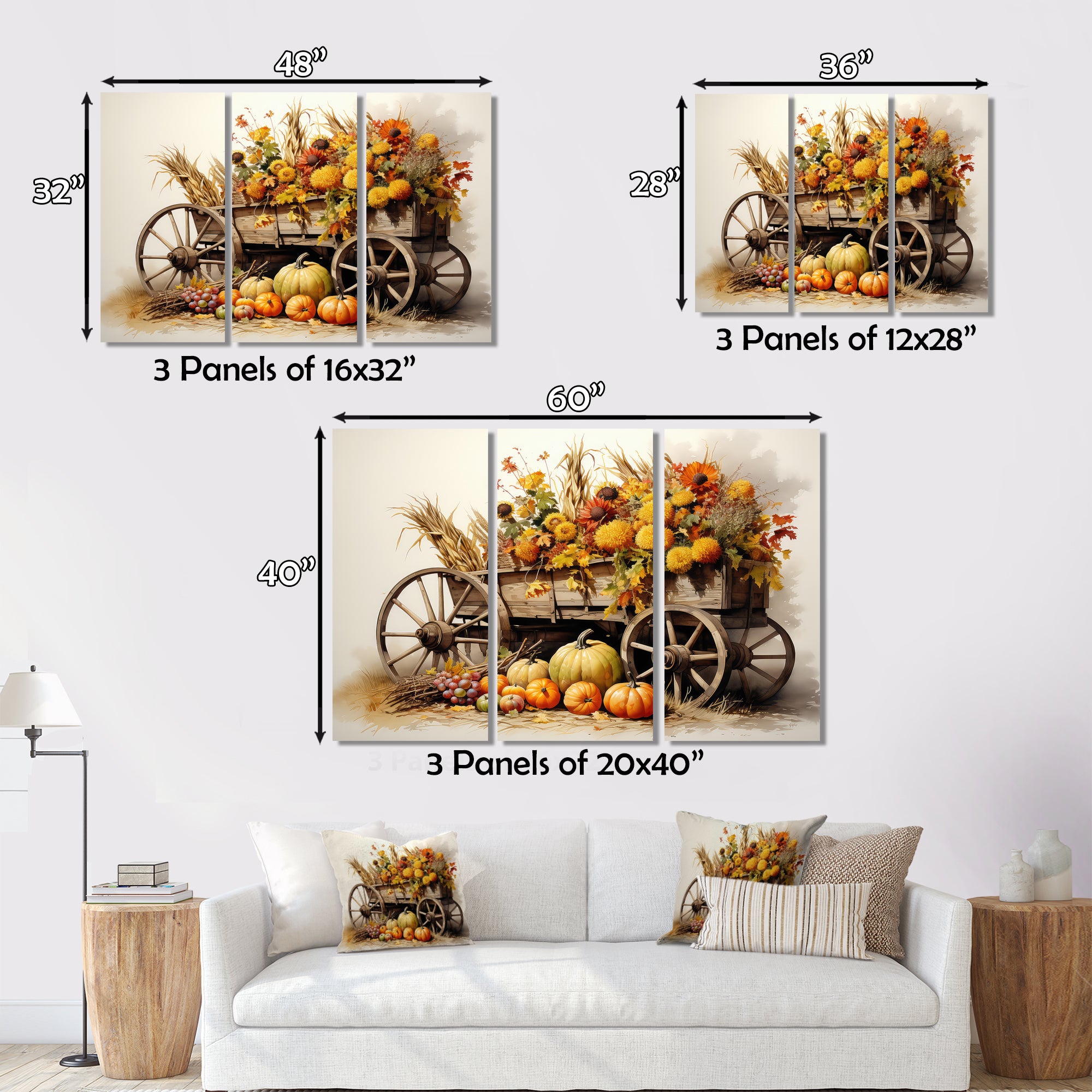 Yellow Old Cart Country Treasures - Old American Cart Canvas Wall Art