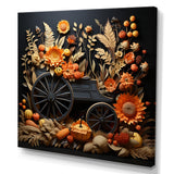 Orange Old Cart Country Treasures - Old American Cart Canvas Wall Art