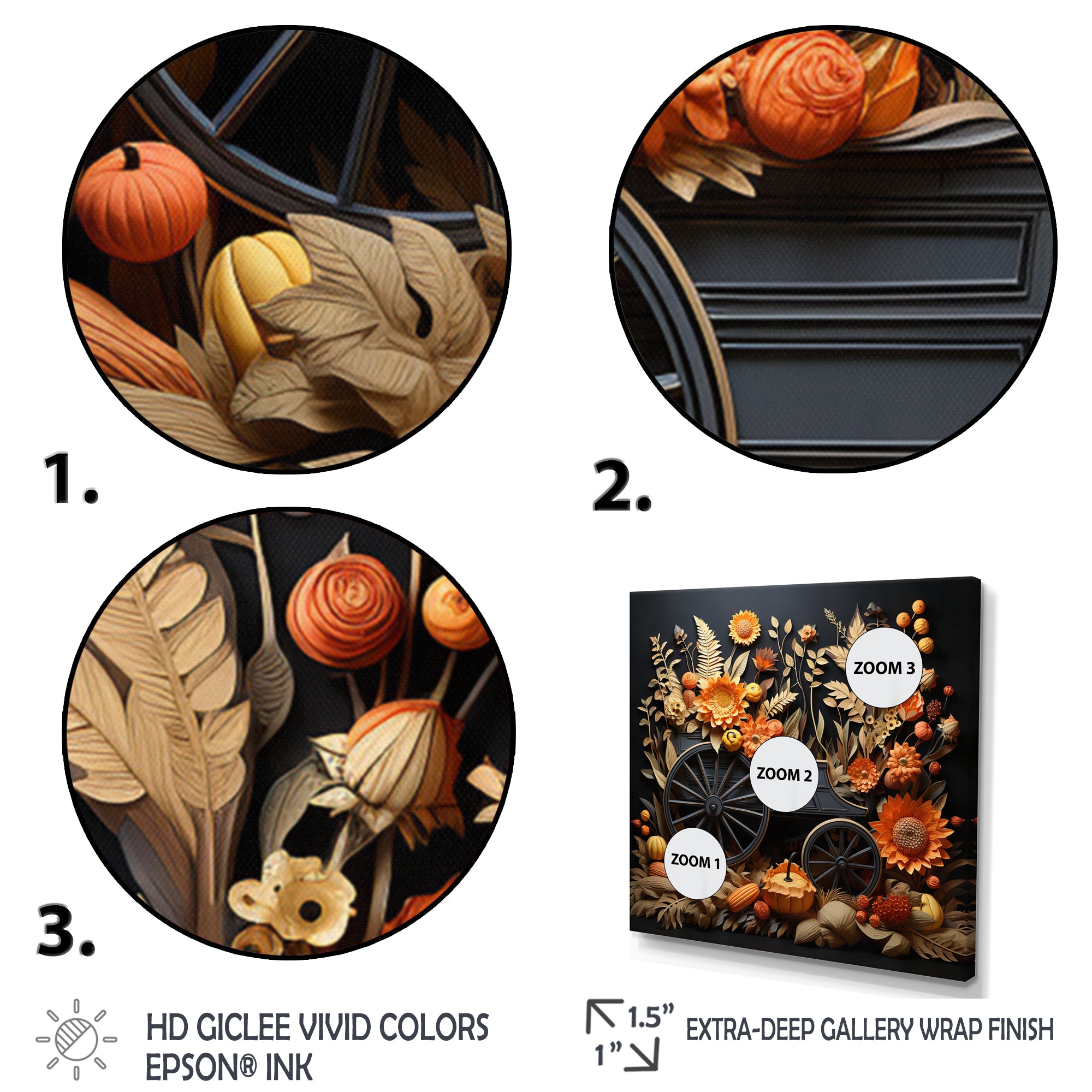 Orange Old Cart Country Treasures - Old American Cart Canvas Wall Art