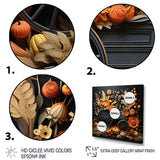 Orange Old Cart Country Treasures - Old American Cart Canvas Wall Art