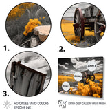 Yellow Old Cart Roadside Relic I - Old American Cart Canvas Wall Art