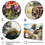 Green Old Cart Rural Charms - Old American Cart Canvas Wall Art