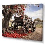 Red Old Cart Rural Icons - Old American Cart Canvas Wall Art
