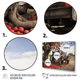 Red Old Cart Rural Icons - Old American Cart Canvas Wall Art