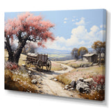 Pink Old Cart Vintage Charm - Old American Cart Canvas Wall Art