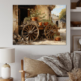 Brown Old Cart Vintage Wheels I - Old American Cart Canvas Wall Art