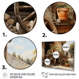 Brown Old Cart Vintage Wheels I - Old American Cart Canvas Wall Art