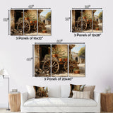 Brown Old Cart Vintage Wheels I - Old American Cart Canvas Wall Art