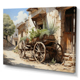 Brown Old Cart Wheels Of - Old American Cart Canvas Wall Art