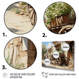 Brown Old Cart Wheels Of - Old American Cart Canvas Wall Art