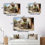 Brown Old Cart Wheels Of - Old American Cart Canvas Wall Art