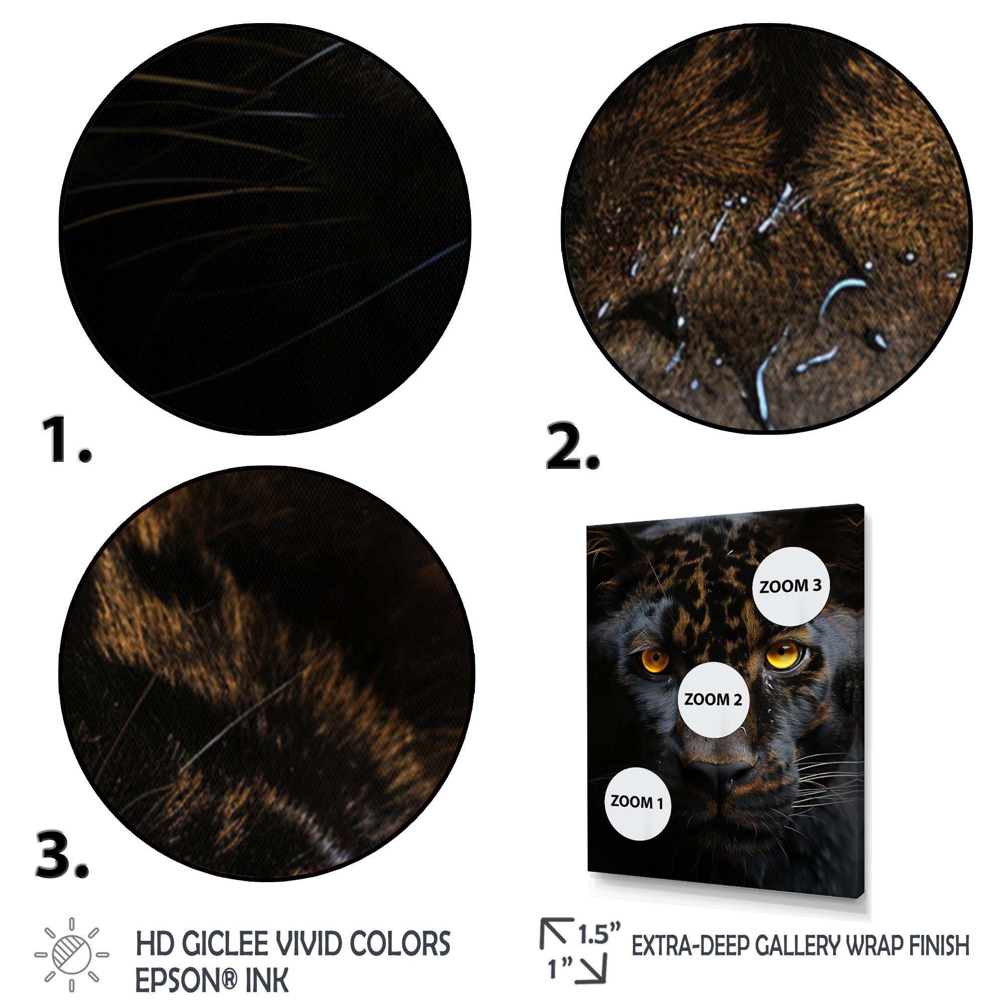 Black White Panther Eyes Of Intensity - Panther Wall Decor