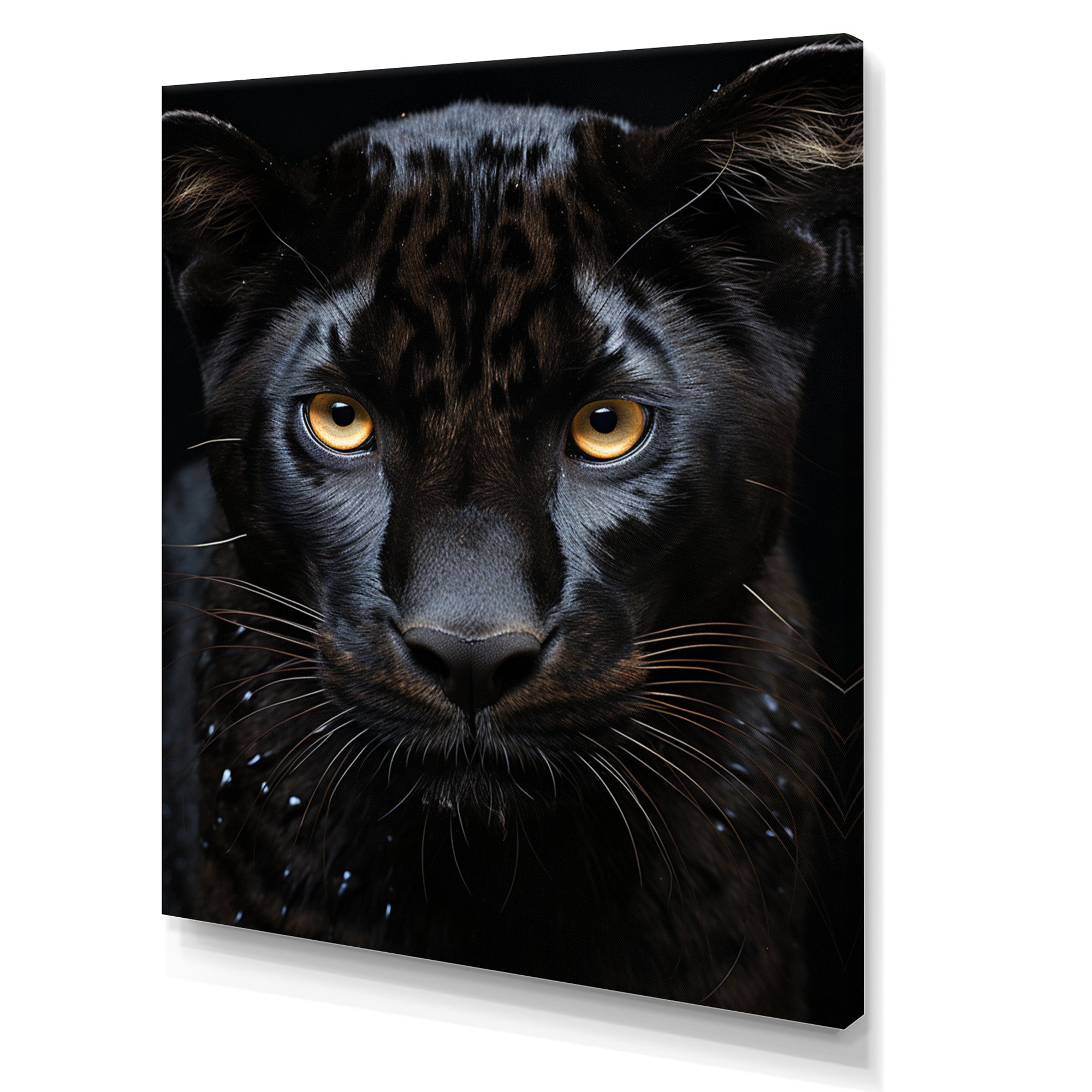Black White Panther Portrait Vibrant - Black Panther Wall Art