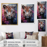 White Pink Panther Surreal Shadows Watercolor - White Panther Wall Art