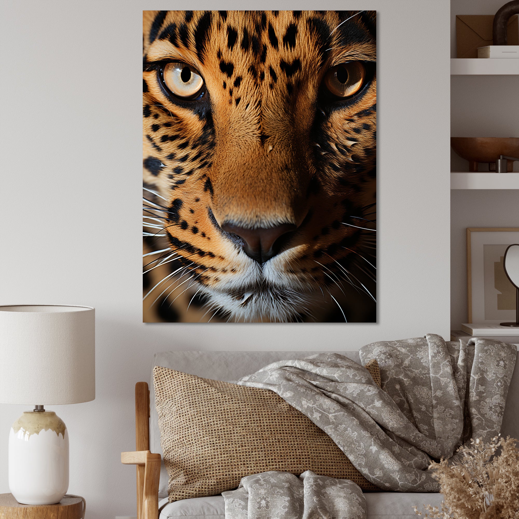 Brown Leopard Textures Of Strength - Panther Home Decor Art