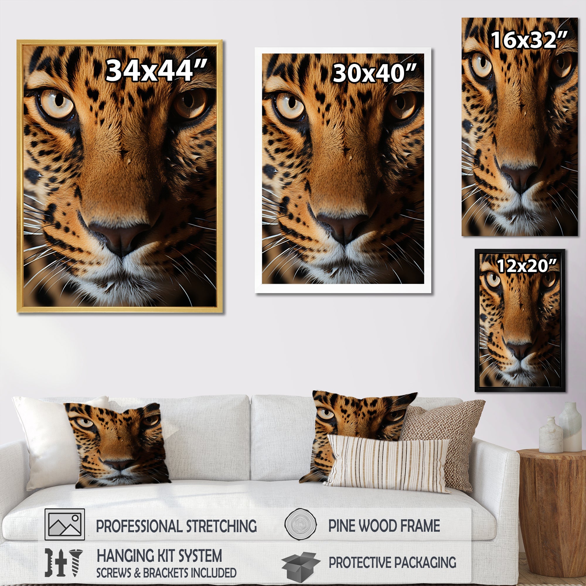 Brown Leopard Textures Of Strength - Panther Home Decor Art