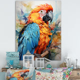 Orange Blue Parrot Vibrant Plumage - Orange Parrot Wall Art