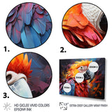 Orange Blue Parrot Vibrant Plumage Collage - Parrot Framed Canvas Art