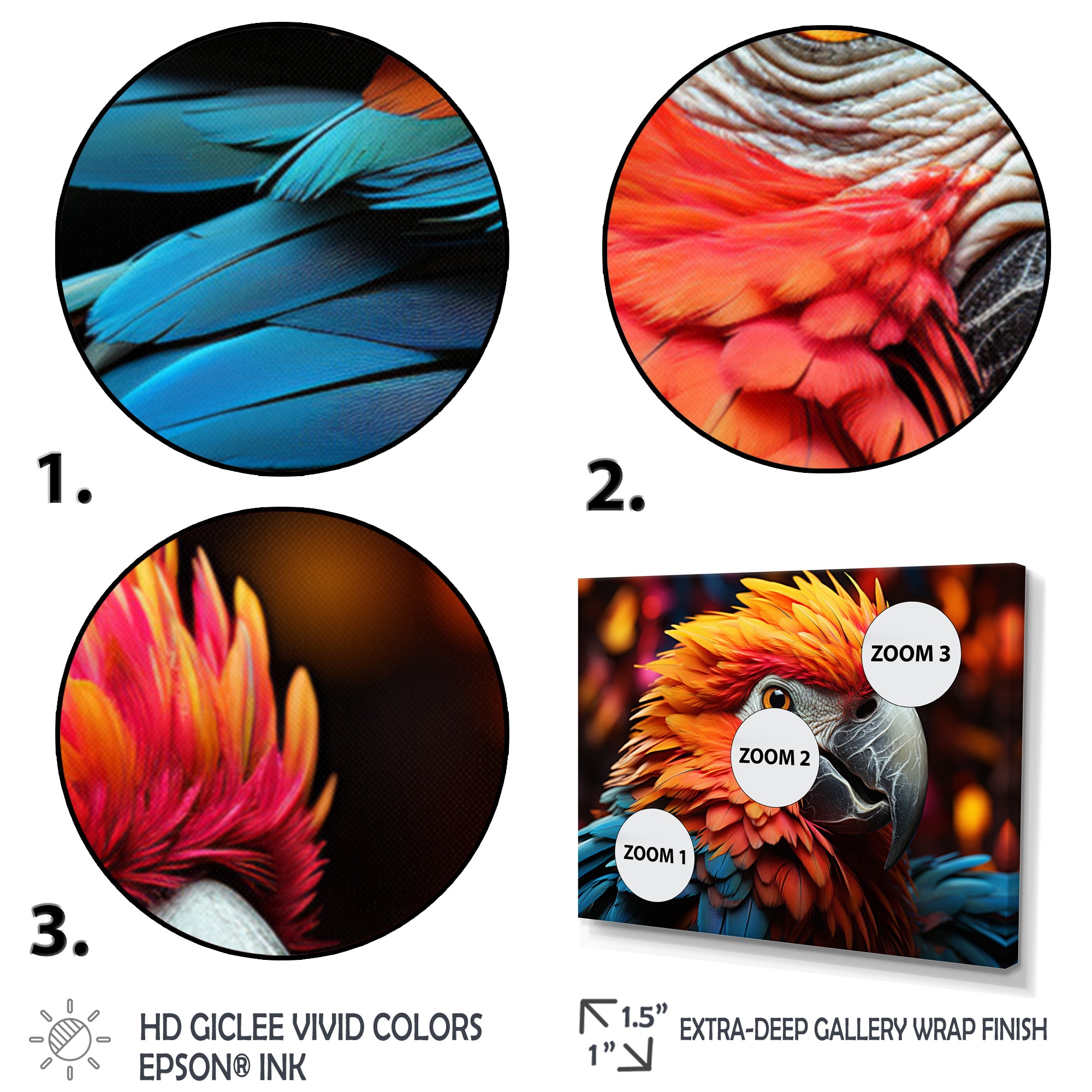 Orange Parrot Vibrant Plumage Geometric - Parrot Home Decor Art