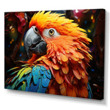 Yellow Red Parrot Vibrant Plumage Geometric - Parrot Living Room Wall Art
