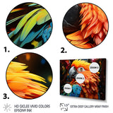 Yellow Red Parrot Vibrant Plumage Geometric - Parrot Living Room Wall Art
