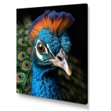 Peacock Animal Portrait - Peacock Canvas Wall Art